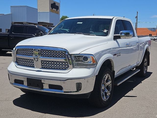 2018 RAM 1500 Laramie in Bright White Clearcoat — front three-quarter view