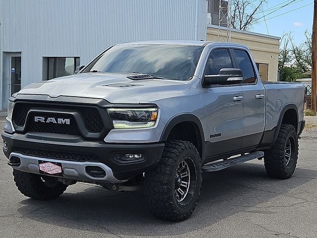 2020 RAM 1500 Rebel in Billet Silver Metallic Clearcoat — front three-quarter view