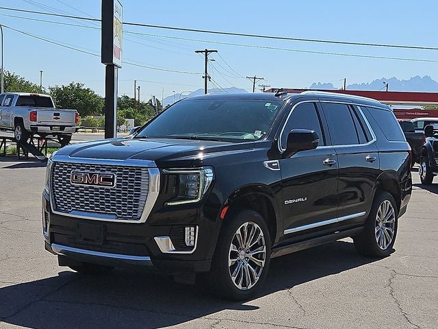 2022 GMC Yukon Denali in Onyx Black — front three-quarter view