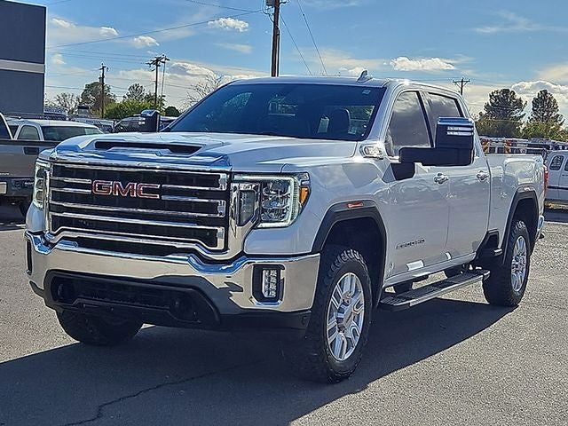 2023 GMC Sierra 2500HD SLT in White Frost Tricoat — front three-quarter view
