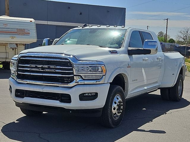 2023 RAM 3500 Limited Longhorn in Bright White Clearcoat — front three-quarter view