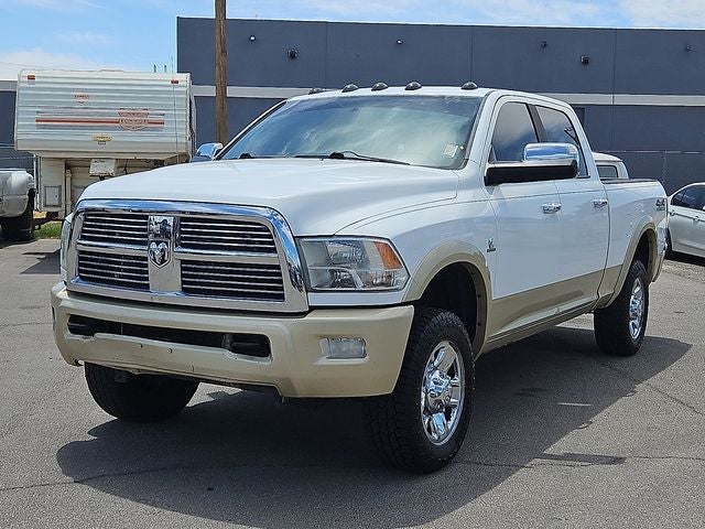 2012 RAM 2500 Laramie Longhorn in Bright White Clearcoat — front three-quarter view